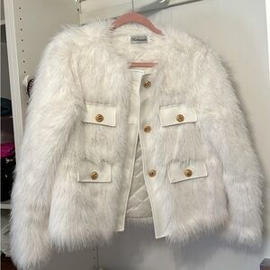 White fur coat